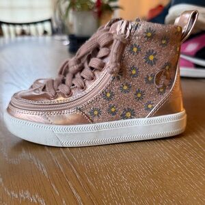 Sparkly Floral High-Top Kids Sneakers